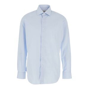Gherardi Men Light Blue Shirt With Classic Collar In Cotton Man